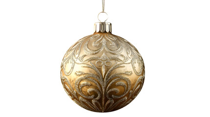 Fototapeta premium golden christmas ball isolated on white background