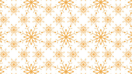 snowflake seamless pattern on transparent background, golden snow flakes christmas and new year winter isolated design element