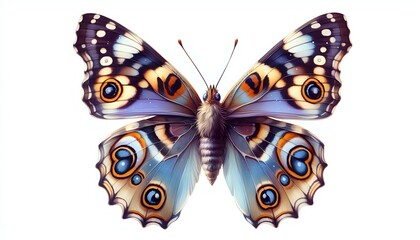 Vibrant Butterfly with Eye-like Wing Patterns
