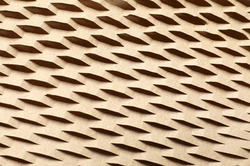 Honeycomb kraft paper. Brown corrugated cardboard