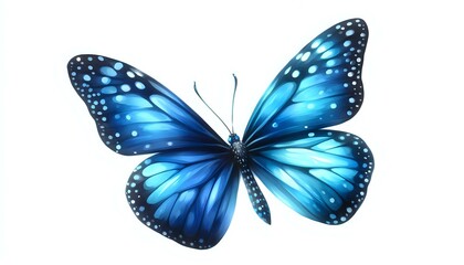 Obraz premium Vibrant Blue Butterfly with Intricate Wing Patterns 