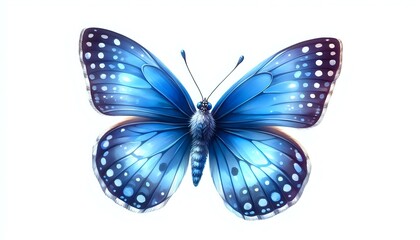 Vibrant Blue Butterfly with Intricate Wing Patterns
