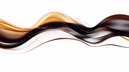 Obraz premium liquid coffee and milk flow in a twisted curve on an isolated background