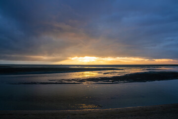 Beach of Borkum, East Frisia, North Sea in Lower Saxony, Germany