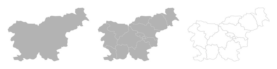 Set of SLOVENIA Maps with Main Map and Regional maps