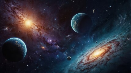 Obraz premium Stunning Cosmic View of Planets and Galaxies in Outer Space