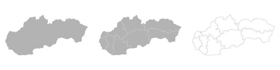 Obraz premium Set of SLOVAKIA Maps with Main Map and Regional maps