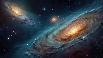 Fototapeta premium tunning Spiral Galaxies in a Vast Cosmic Landscape