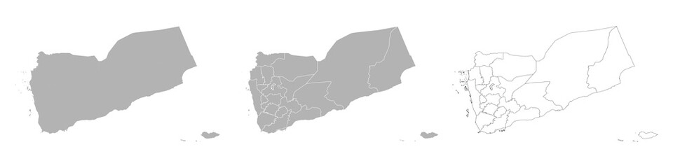 Set of YEMEN Maps with Main Map and Regional maps