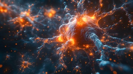 Stunning Visualization of Neurons with Glowing Connections