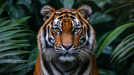 Fototapeta premium Jungle Radiance: Tiger in Colorful Mist