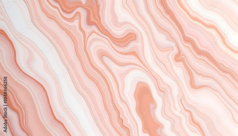 Poster soft rose marble pattern with flowing lines as a background