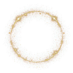 PNG Golden sparkling circular light effect