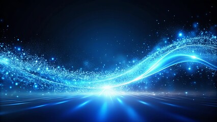 Obraz premium A Serene Symphony of Ethereal Blue Hues, Dancing Lights, and Glittering Stardust