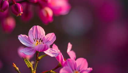 Fototapeta premium Delicate Pink Cherry Blossom in Spring Sunlight