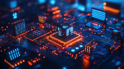 Obraz premium Global IoT network transforming industries with cutting-edge digital software development