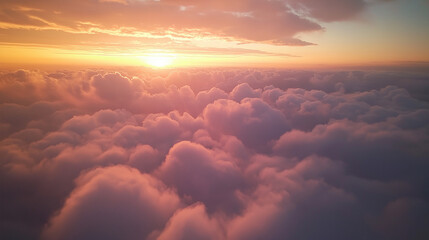 Breathtaking Sunset Over Soft Fluffy Clouds