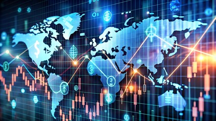 Obraz premium High-tech background displaying multiple currency charts, representing global finance.