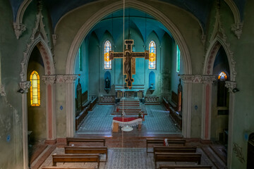 Forgotten Building in Northern Italy The Old Abandoned Seminary with a Blue Chapel