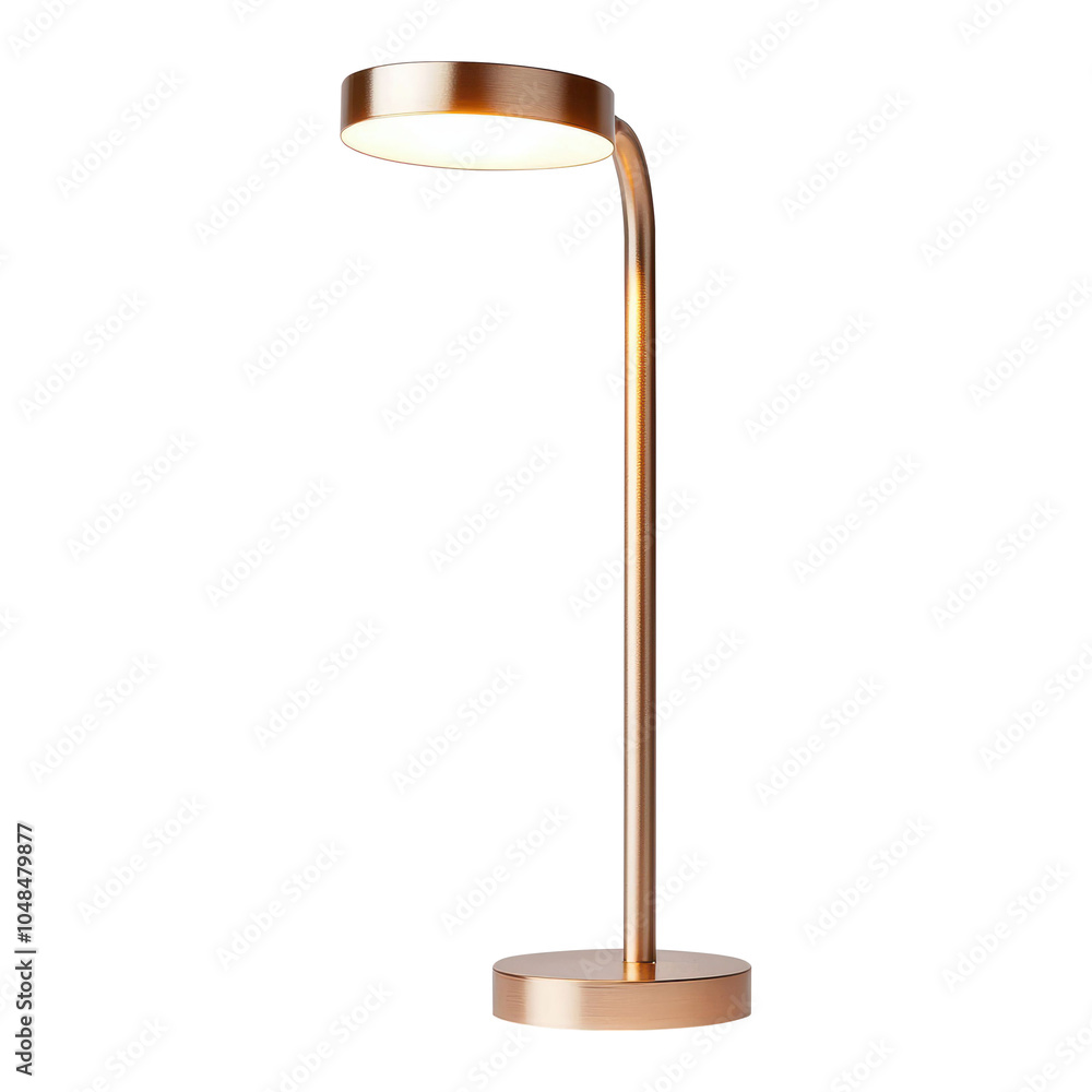 Poster modern copper floor lamp with a minimalist design, featuring a sleek and elegant structure that prov