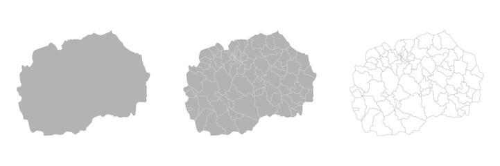 Fototapeta premium Set of MACEDONIA Maps with Main Map and Regional maps