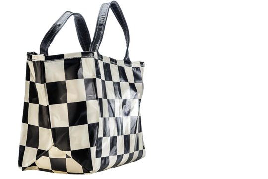 Checkboard Pattern Duffel Bag for Travel Isolated on Transparent Background