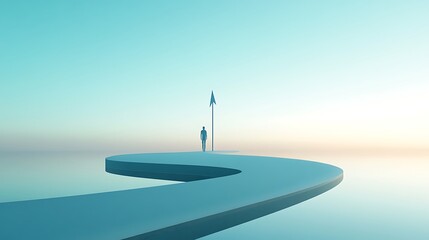 Obraz premium 3D Render of Man Standing on Top of a Step