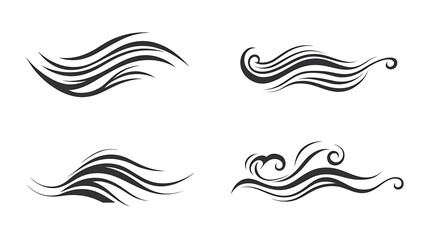 Fototapeta premium Black Wave Vector Icons for Design Projects