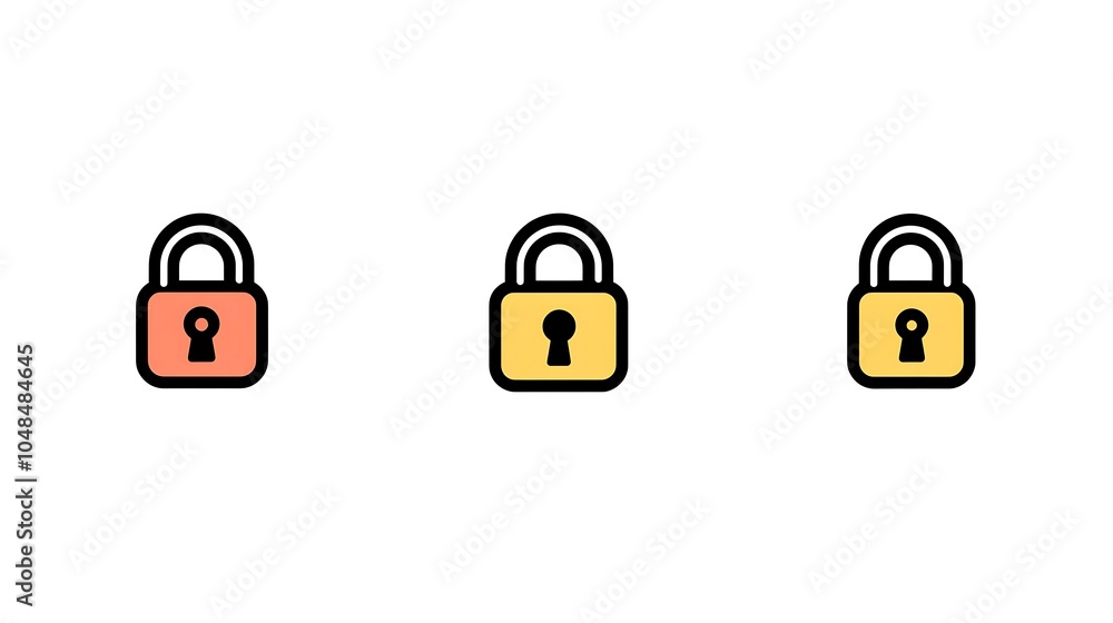 Aufkleber simple vector icons of padlocks for design use