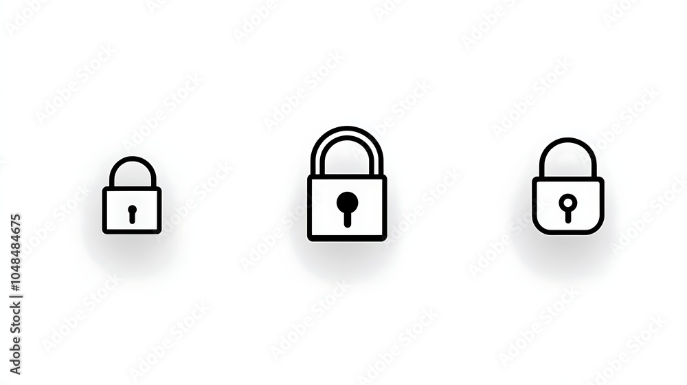 Aufkleber simple vector icons of padlocks for security concepts