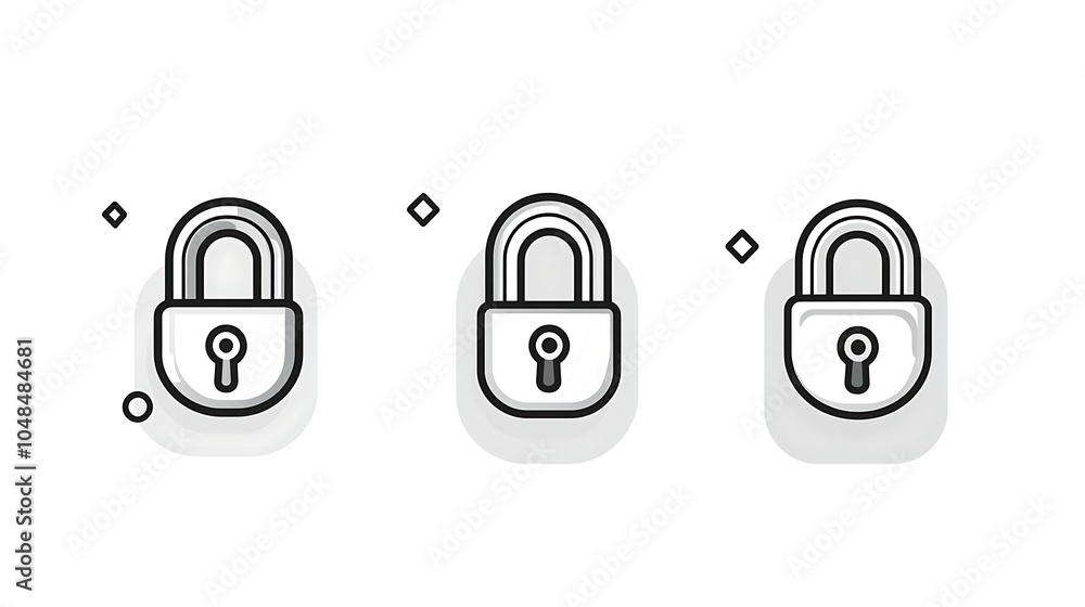 Poster set of simple vector padlock icons