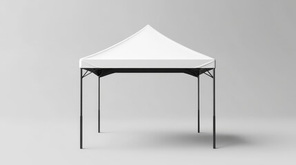 White Canopy Tent on Neutral Background