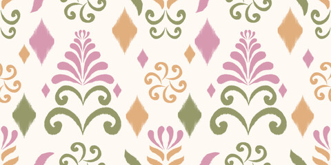 Ethnic ikat seamless pattern.beautiful pattern. folk embroidery,bohemian style,aztec geometric art print.ethnic ikat abstract art.Seamless fabric. Ikat design for fabric, carpet, wallpaper, clothing.