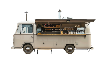 Inviting Coffee Food Truck Offering Delicious Drinks Isolated on Transparent Background