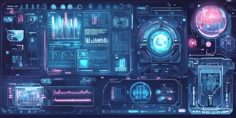 Fototapeta premium Futuristic healthcare app design with userfriendly features and data analysis