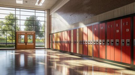 Row of High School Lockers