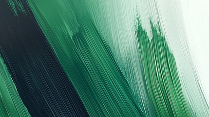 Abstract green brush strokes painting