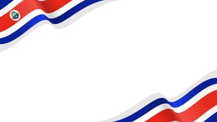 wavy costa rica flag vector background with copy space for text. costa rica national day