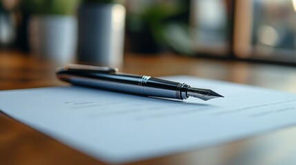 Fototapeta premium Fountain Pen on Document