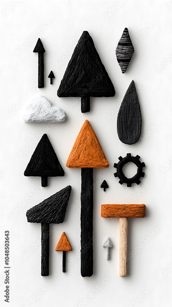 Poster unique abstract shapes and textures in modern design