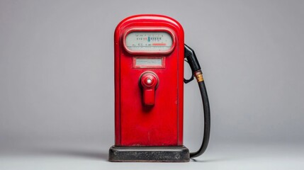 Vintage Red Gasoline Pump with Hose