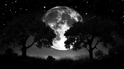 Fototapeta premium Mystical Night Landscape