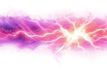 Neon Electric Glow Light Effect Isolated on Transparent Background