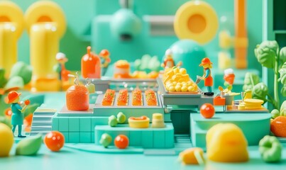 Tiny figures work in a colorful, stylized world.