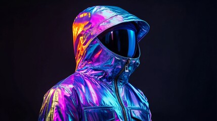 Futuristic Neon Jacket Portrait