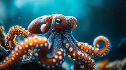 **Mesmerizing Octopus in Vibrant Ocean Scene**