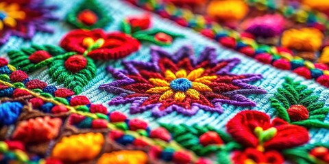 A tiny world of Hungarian embroidery, captured through the lens of tilt-shift.