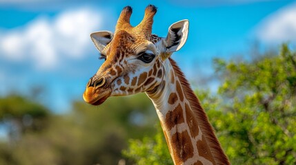 Giraffe in Natural Habitat