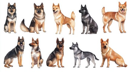 Illustrated Dog Breeds Collection