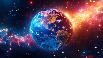 Obraz premium Earth in Cosmic Light